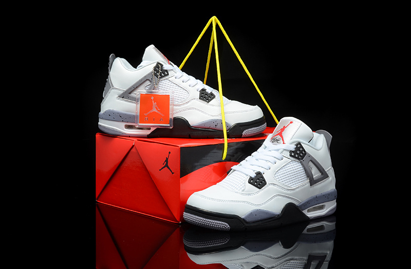 Air Jordan 4 Men Shoes Black/White Online
